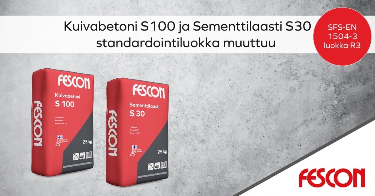 Fescon Kuivabetoni S100 ja Sementtilaasti S30