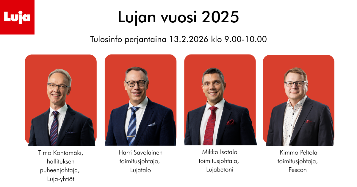 Luja-yhtiöiden tulosinfo 13.2.2026