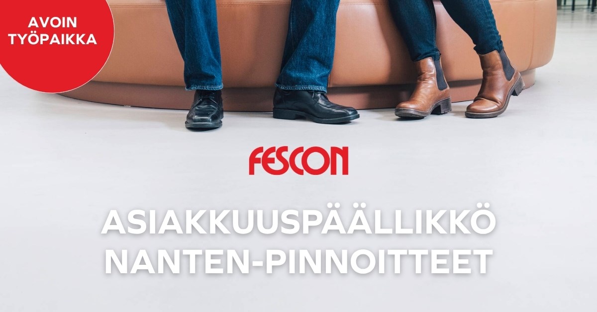 Rekrytoimme - Asiakkuuspäällikkö Nanten-pinnoitteet