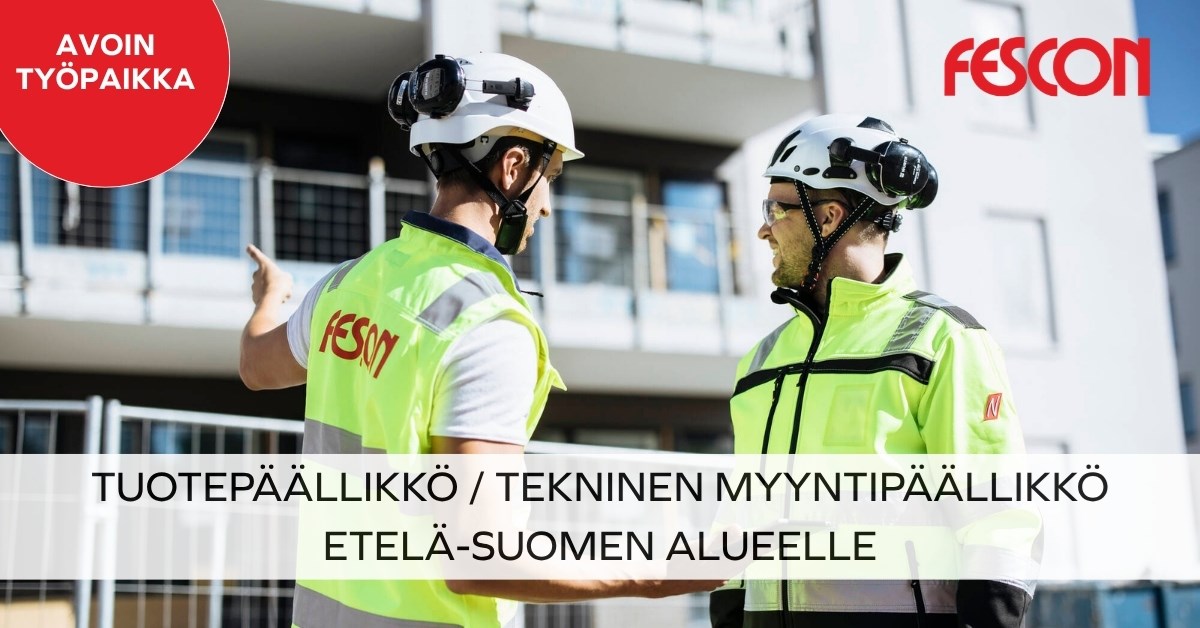 Fescon avoin työpaikka tuotepäällikkö Etelä-Suomen alueelle